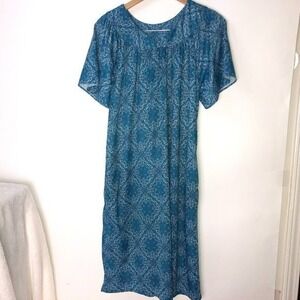Anthony‎ Richards Comfortable Blue Paisley Cottagecore House Dress Medium